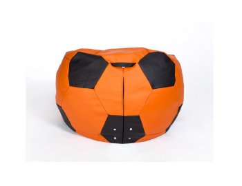 Кресло-мешок Мяч большой Экокожа оранжево-черное в Сысерти - sysert.mebel-74.com | фото