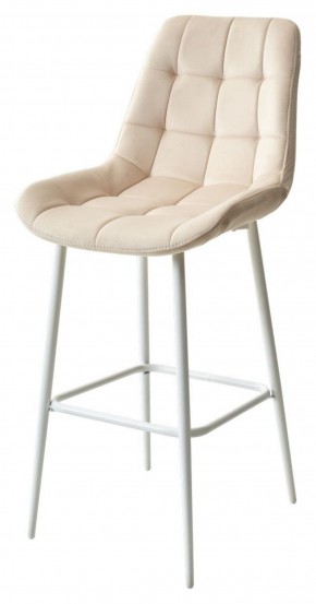 Барный стул ХОФМАН, цвет H-06 Бежевый, велюр / белый каркас М-City в Сысерти - sysert.mebel-74.com | фото