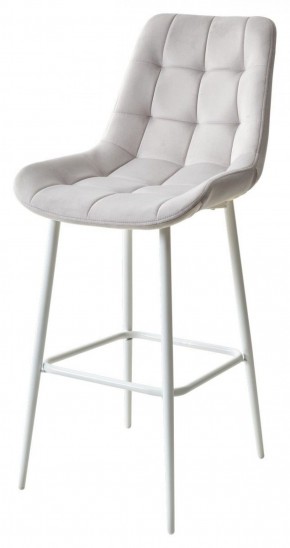 Барный стул ХОФМАН, цвет H-09 Светло-серый, велюр / белый каркас М-City в Сысерти - sysert.mebel-74.com | фото