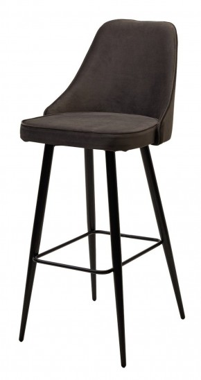 Барный стул NEPAL-BAR ГРАФИТ #14, велюр/ черный каркас (H=78cm) М-City в Сысерти - sysert.mebel-74.com | фото
