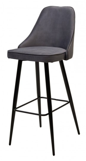 Барный стул NEPAL-BAR СЕРЫЙ #27, велюр/ черный каркас (H=78cm) М-City в Сысерти - sysert.mebel-74.com | фото