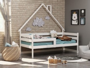Детская кровать-домик из массива березы Соня-2 (800*1600) Белый/Лак в Сысерти - sysert.mebel-74.com | фото