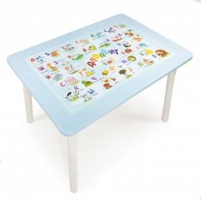 Детский стол с накладкой Алфавит  (Голубой/Белый) в Сысерти - sysert.mebel-74.com | фото