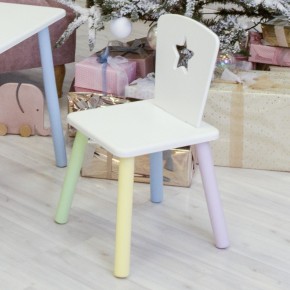 Детский стул Звездочка (Белый/Белый/Цветной) в Сысерти - sysert.mebel-74.com | фото