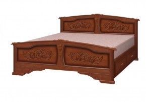 ЕЛЕНА Кровать из массива 1400 (Орех) с 2-мя ящиками в Сысерти - sysert.mebel-74.com | фото