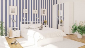 Камелия Кровать 1400, цвет белый, ШхГхВ 143,5х217х78,2 см., сп.м. 1400х2000 мм., без матраса, основание есть в Сысерти - sysert.mebel-74.com | фото