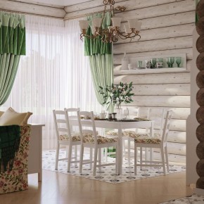 Комлект Вествик обеденный стол и четыре стула, массив сосны, цвет белый в Сысерти - sysert.mebel-74.com | фото