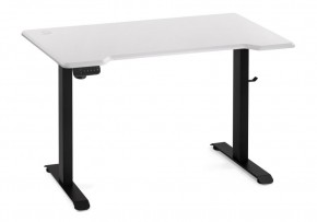 Компьютерный стол Маркос с механизмом подъема 120х75х75 белая шагрень / черный в Сысерти - sysert.mebel-74.com | фото
