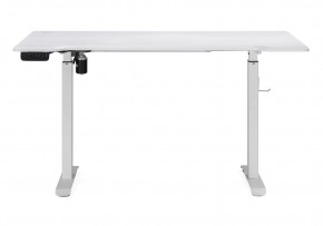 Компьютерный стол Маркос с механизмом подъема 140х80х75 белый / шагрень белая в Сысерти - sysert.mebel-74.com | фото