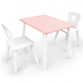 Комплект детской мебели стол и два стула Корона  (Розовый/Белый/Белый) в Сысерти - sysert.mebel-74.com | фото
