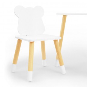 Комплект детской мебели стол и два стула Мишутка (Белый/Белый/Береза) в Сысерти - sysert.mebel-74.com | фото