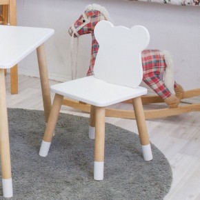 Комплект детской мебели стол и два стула Мишутка (Белый/Белый/Береза) в Сысерти - sysert.mebel-74.com | фото