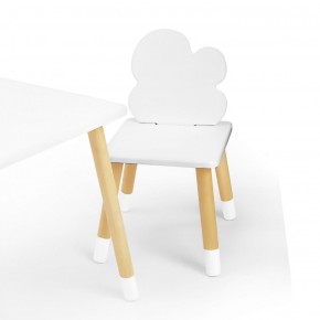 Комплект детской мебели стол и два стула Облачко (Белый/Белый/Береза) в Сысерти - sysert.mebel-74.com | фото