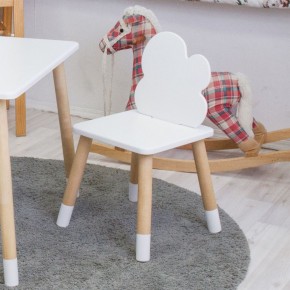 Комплект детской мебели стол и два стула Облачко (Белый/Белый/Береза) в Сысерти - sysert.mebel-74.com | фото