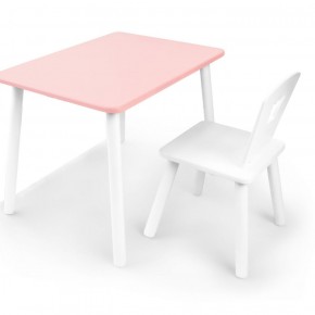 Комплект детской мебели стол и стул Корона (Розовый/Белый/Белый) в Сысерти - sysert.mebel-74.com | фото
