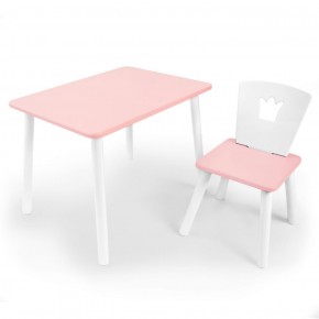 Комплект детской мебели стол и стул Корона (Розовый/Розовый/Белый) в Сысерти - sysert.mebel-74.com | фото