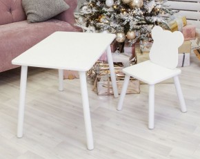 Комплект детской мебели стол и стул Мишутка (Белый/Белый/Белый) в Сысерти - sysert.mebel-74.com | фото