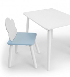 Комплект детской мебели стол и стул Облачко (Белый/Голубой/Белый) в Сысерти - sysert.mebel-74.com | фото