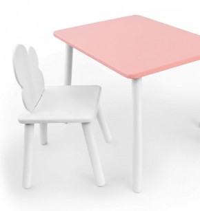 Комплект детской мебели стол и стул Облачко (Розывый/Белый/Белый) в Сысерти - sysert.mebel-74.com | фото