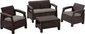 Комплект мебели Корфу сет (Corfu set) коричневый - серо-бежевый * в Сысерти - sysert.mebel-74.com | фото