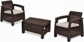 Комплект мебели Корфу Уикенд (Corfu Weekend) коричневый - серо-бежевый * в Сысерти - sysert.mebel-74.com | фото