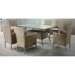 Комплект плетеной мебели AFM-195-6Pcs Beige (6+1) в Сысерти - sysert.mebel-74.com | фото