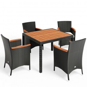 Комплект плетеной мебели  AFM-440 90x90 4Pcs Black (4+1) в Сысерти - sysert.mebel-74.com | фото