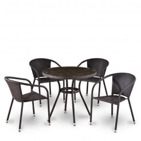 Комплект плетеной мебели T282ANT/Y137C-W53 Brown (4+1) в Сысерти - sysert.mebel-74.com | фото