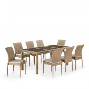 Комплект плетеной мебели T365/Y380B-W65 Light Brown (8+1) в Сысерти - sysert.mebel-74.com | фото