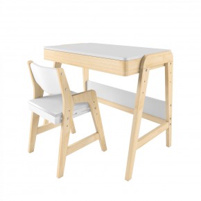 Комплект растущий стол и стул 38 попугаев «Kids» (Комбо белый) для роста 100-130 см, 3-7 лет в Сысерти - sysert.mebel-74.com | фото