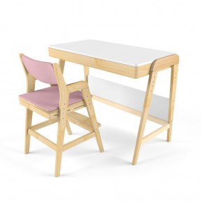 Комплект растущий стол и стул с чехлом 38 попугаев «Вуди» (Белый, Береза, Розовый) в Сысерти - sysert.mebel-74.com | фото