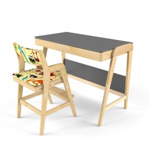 Комплект растущий стол и стул с чехлом 38 попугаев «Вуди» (Серый, Береза, Монстры) в Сысерти - sysert.mebel-74.com | фото