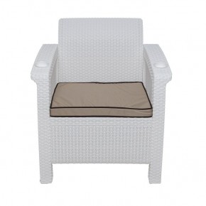 Комплект уличной мебели Yalta Premium Terrace Set (Ялта) белый (+подушки под спину) в Сысерти - sysert.mebel-74.com | фото