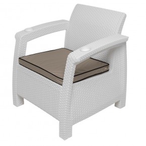 Комплект уличной мебели Yalta Premium Terrace Set (Ялта) белый (+подушки под спину) в Сысерти - sysert.mebel-74.com | фото