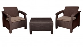 Комплект уличной мебели Yalta Premium Terrace Triple Set (Ялта) шоколадный (+подушки под спину) в Сысерти - sysert.mebel-74.com | фото