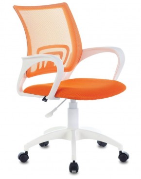 Кресло BRABIX "Fly MG-396W", пластик белый, сетка, оранжевое, 532401, MG-396W_532401 в Сысерти - sysert.mebel-74.com | фото