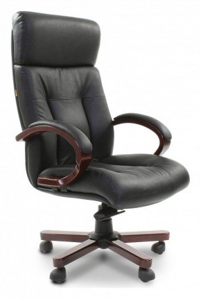 Кресло для руководителя Chairman 421 черный/орех темный, черный в Сысерти - sysert.mebel-74.com | фото