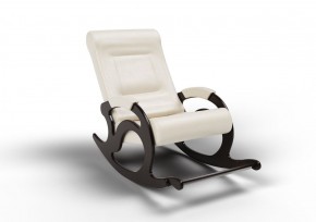 Кресло-качалка Тироль 12-К-КР (экокожа/венге) КРЕМ в Сысерти - sysert.mebel-74.com | фото