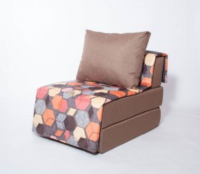 Кресло-кровать бескаркасное Харви (коричневый-геометрия браун) в Сысерти - sysert.mebel-74.com | фото