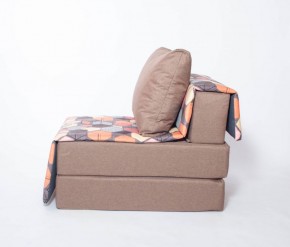 Кресло-кровать бескаркасное Харви (коричневый-геометрия браун) в Сысерти - sysert.mebel-74.com | фото