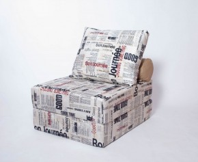 Кресло-кровать-пуф бескаркасное Прайм (Газета) в Сысерти - sysert.mebel-74.com | фото