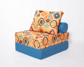 Кресло-кровать-пуф бескаркасное Прайм (мехико желтый-морская волна) в Сысерти - sysert.mebel-74.com | фото