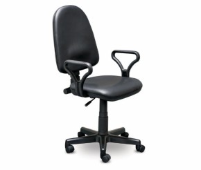 Кресло офисное Престиж+ (черный кожзам PV-1) г/п 140/ПВМ/ гольф в Сысерти - sysert.mebel-74.com | фото