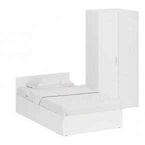 Кровать 1200 + Шкаф угловой Стандарт, цвет белый, ШхГхВ 123,5х203,5х70 + 81,2х81,2х200см., сп.м. 1200х2000 мм., без матраса, основание есть в Сысерти - sysert.mebel-74.com | фото