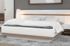 Кровать 140/TYP 91-01 с подъемником, LINATE ,цвет белый/сонома трюфель в Сысерти - sysert.mebel-74.com | фото