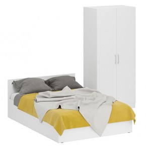 Кровать 1400 + Шкаф 2-х створчатый Стандарт, цвет белый, ШхГхВ 143,5х203,5х70 + 90х52х200 см., сп.м. 1400х2000 мм., без матраса, основание есть в Сысерти - sysert.mebel-74.com | фото