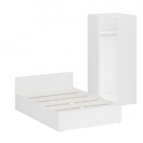 Кровать 1400 + Шкаф угловой Стандарт, цвет белый, ШхГхВ 143,5х203,5х70 + 81,2х81,2х200см., сп.м. 1400х2000 мм., без матраса, основание есть в Сысерти - sysert.mebel-74.com | фото