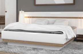 Кровать 160/TYP 92, LINATE ,цвет белый/сонома трюфель в Сысерти - sysert.mebel-74.com | фото