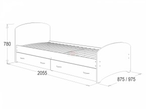 Кровать-6 одинарная с 2-мя ящиками (900*2000) в Сысерти - sysert.mebel-74.com | фото
