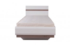 Кровать 90/TYP 90, LINATE ,цвет белый/сонома трюфель в Сысерти - sysert.mebel-74.com | фото